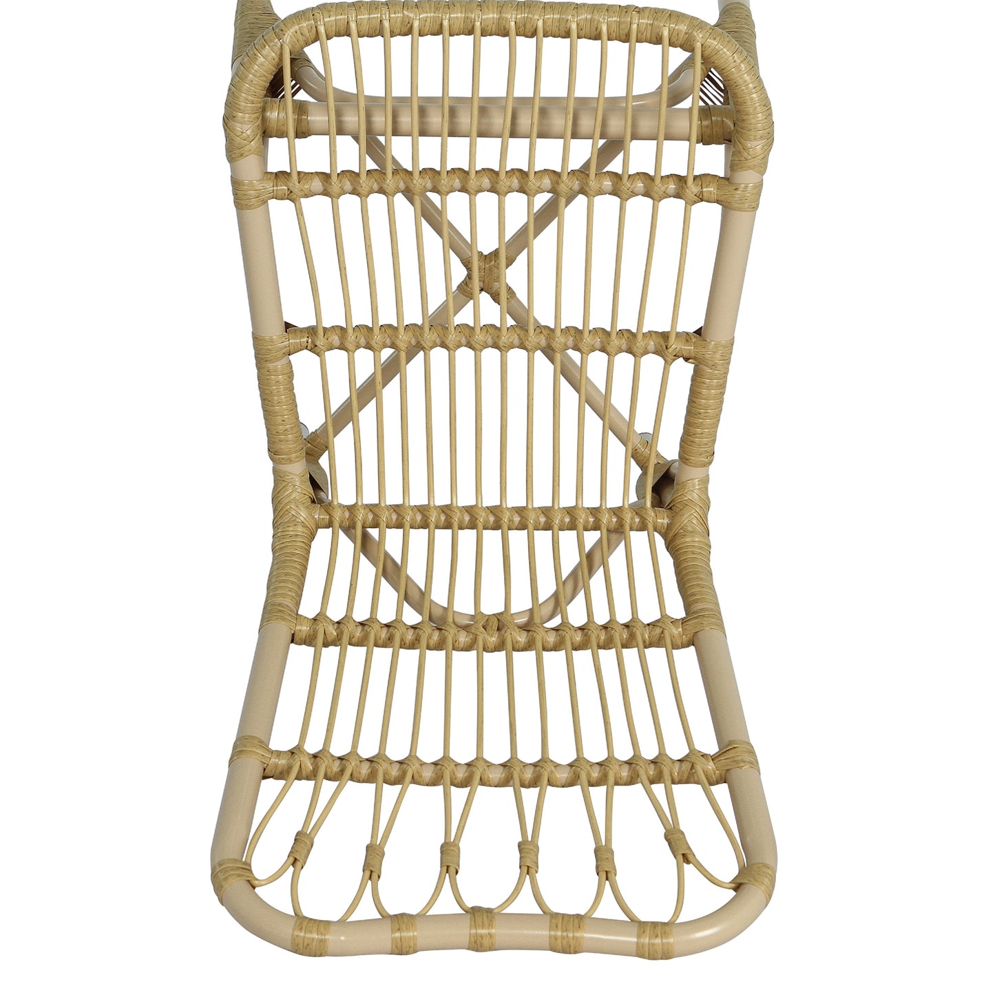 Outdoor PE Wicker Patio Dining Chairs Set of 2,Outdoor Rattan chairs for Backyard,Poolside,Garden, NATURAL