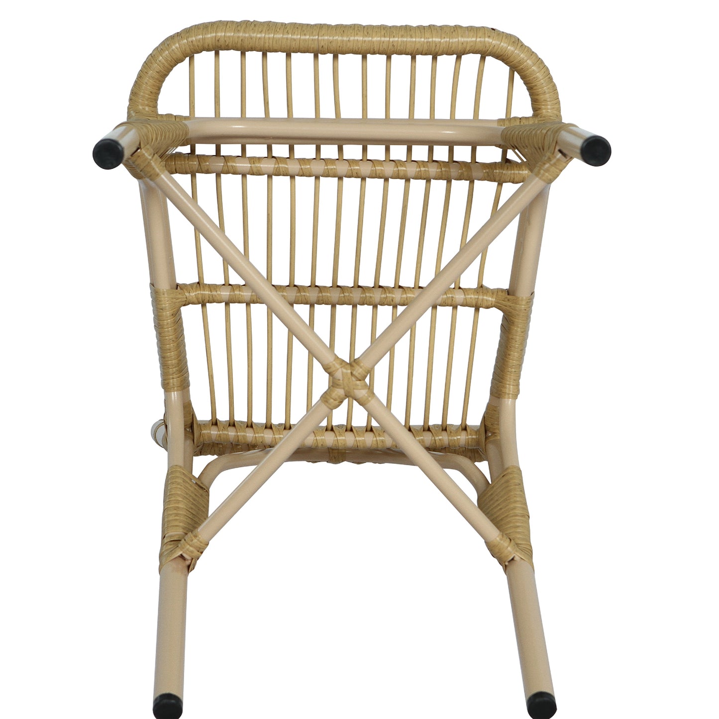 Outdoor PE Wicker Patio Dining Chairs Set of 2,Outdoor Rattan chairs for Backyard,Poolside,Garden, NATURAL