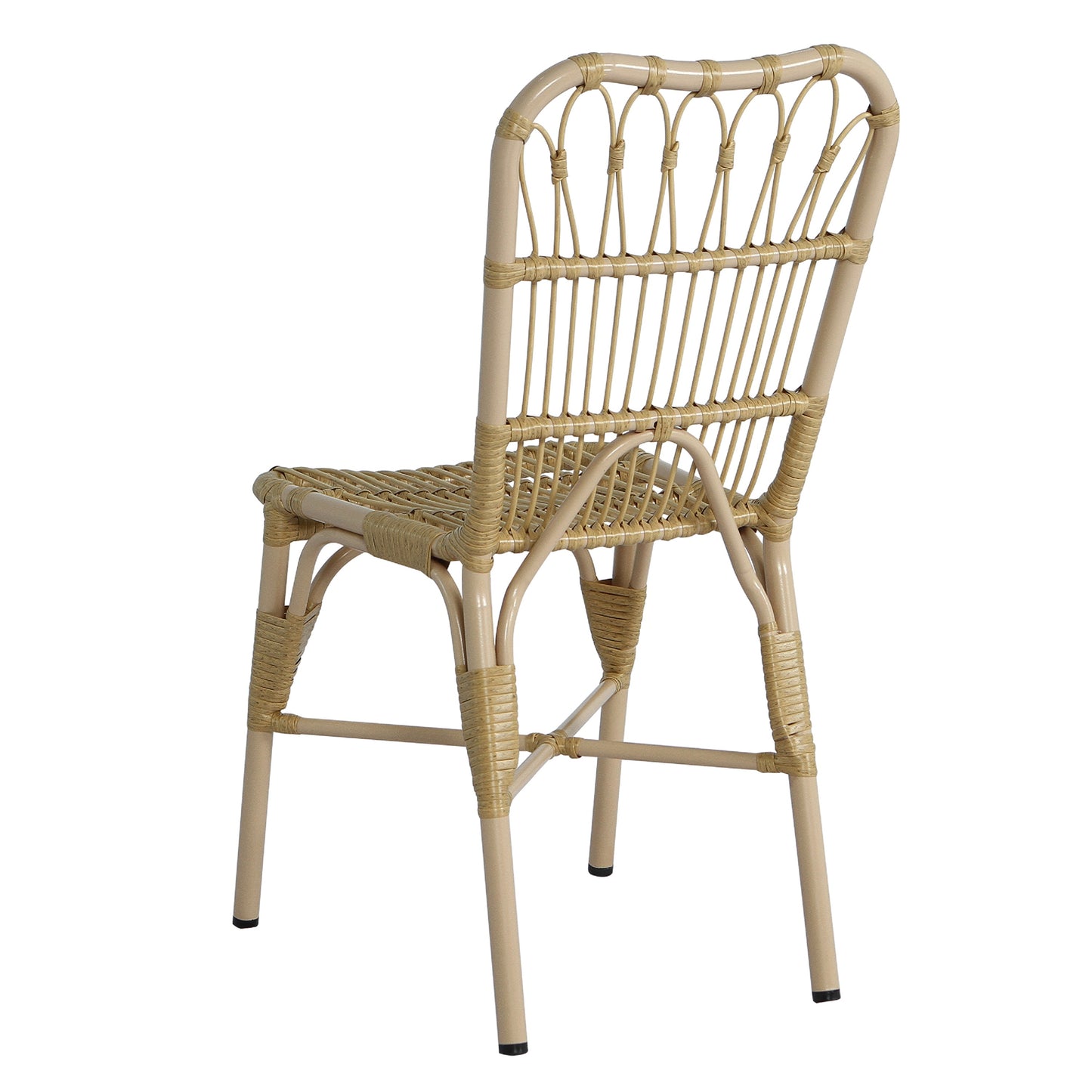 Outdoor PE Wicker Patio Dining Chairs Set of 2,Outdoor Rattan chairs for Backyard,Poolside,Garden, NATURAL