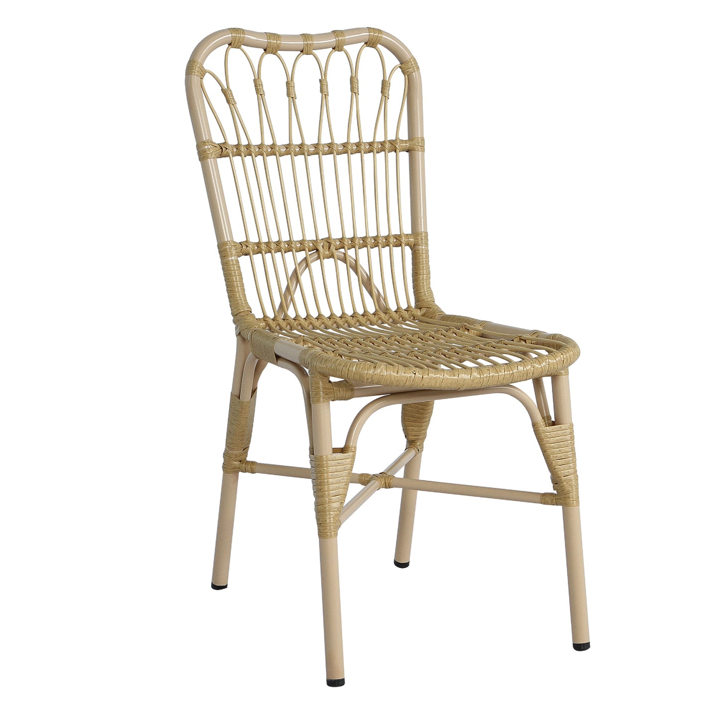 Outdoor PE Wicker Patio Dining Chairs Set of 2,Outdoor Rattan chairs for Backyard,Poolside,Garden, NATURAL