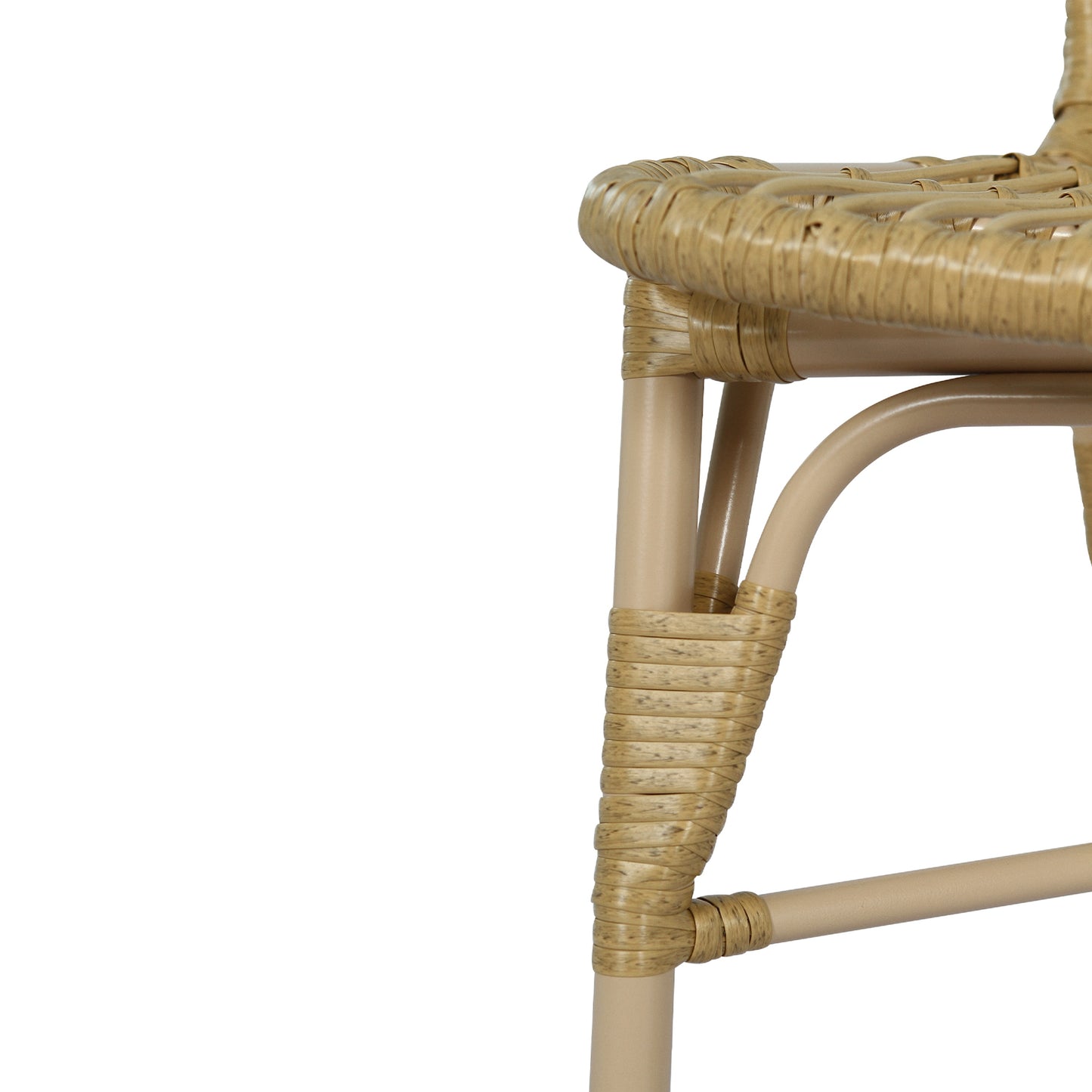 Outdoor PE Wicker Patio Dining Chairs Set of 2,Outdoor Rattan chairs for Backyard,Poolside,Garden, NATURAL