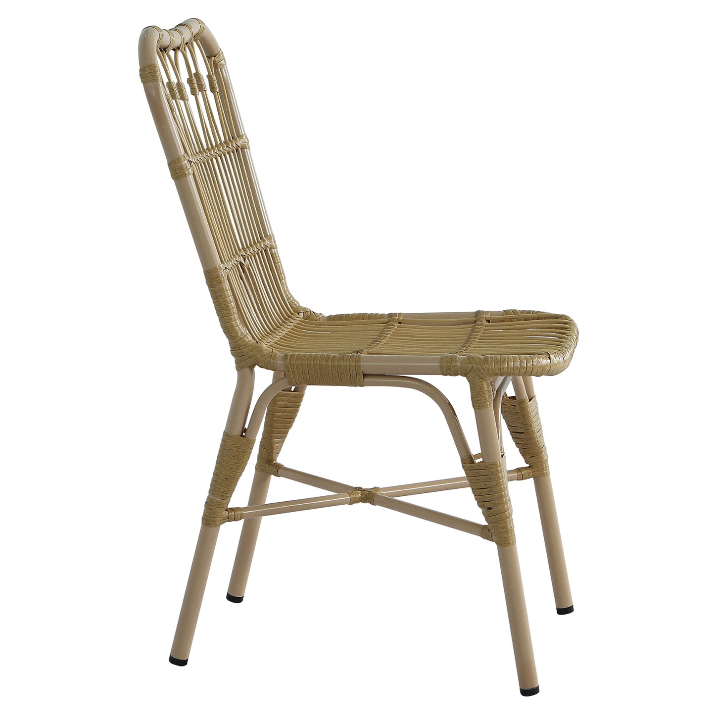 Outdoor PE Wicker Patio Dining Chairs Set of 2,Outdoor Rattan chairs for Backyard,Poolside,Garden, NATURAL