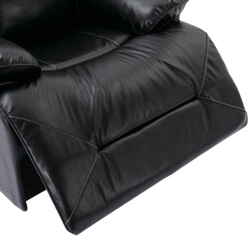 360° Swivel and Rocking Home Theater Recliner Manual Recliner Chair with a LED Light Strip for Living Room,Bedroom, Black
