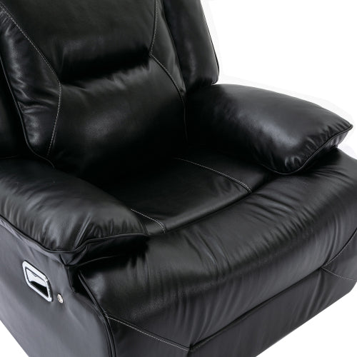 360° Swivel and Rocking Home Theater Recliner Manual Recliner Chair with a LED Light Strip for Living Room,Bedroom, Black