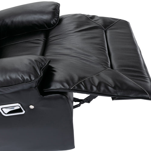 360° Swivel and Rocking Home Theater Recliner Manual Recliner Chair with a LED Light Strip for Living Room,Bedroom, Black