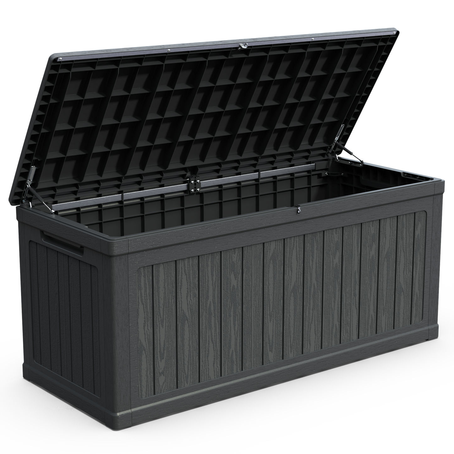 260 Gallon Large Outdoor Storage XXL Deck Box for Patio Furniture, Outdoor Cushions, Garden Tools and Sports/Pools Equipment, Waterproof Resin, Lockable, Black