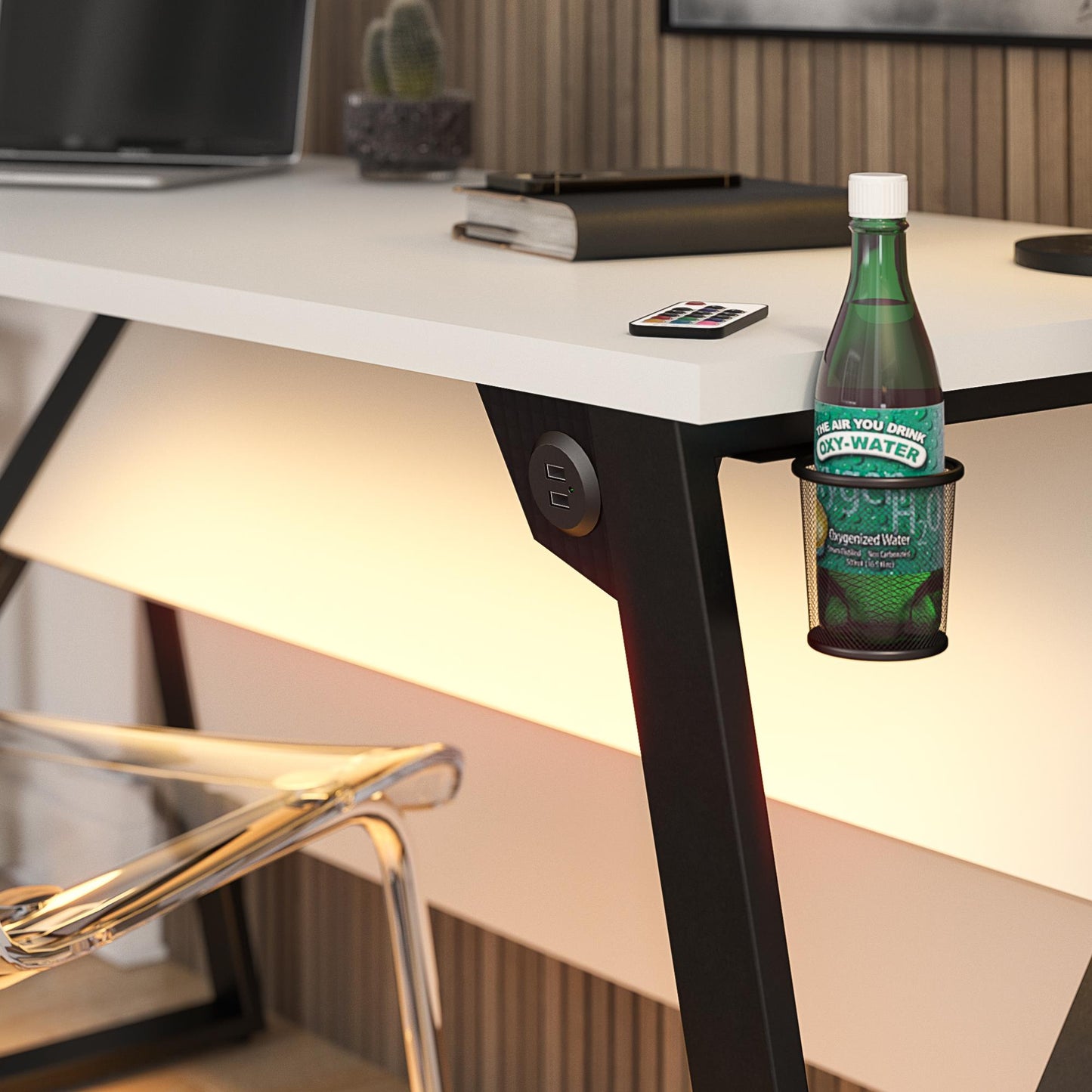 Genesis Adjustable Gaming Desk, White