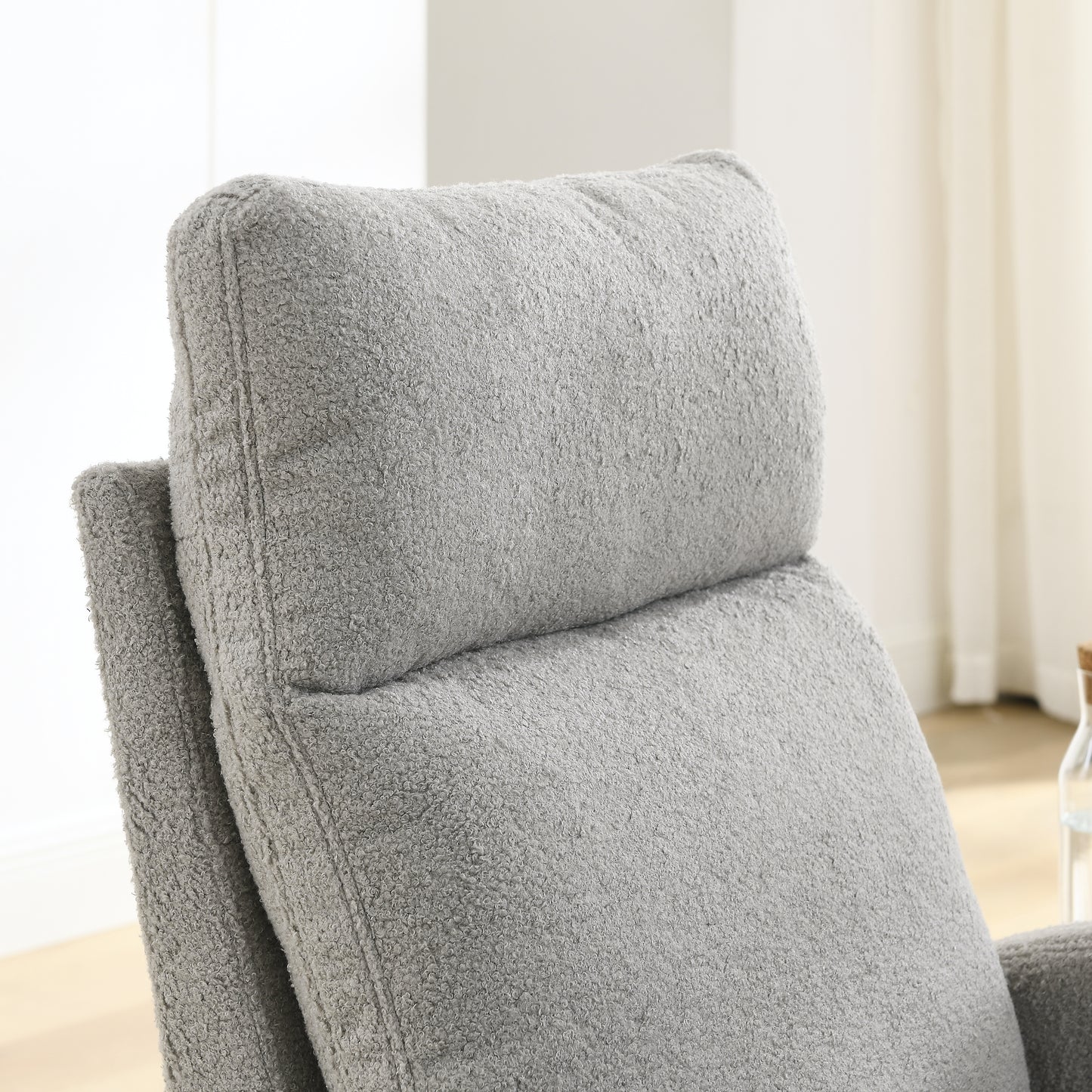 Welike 27.6"W Modern Accent High Backrest Living Room Lounge Arm Rocking Chair, Two Side Pocket