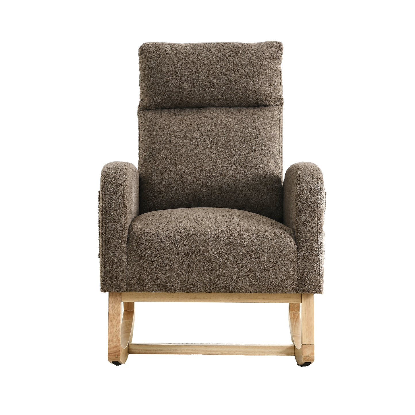 Welike 27.6"W Modern Accent High Backrest Living Room Lounge Arm Rocking Chair, Two Side Pocket