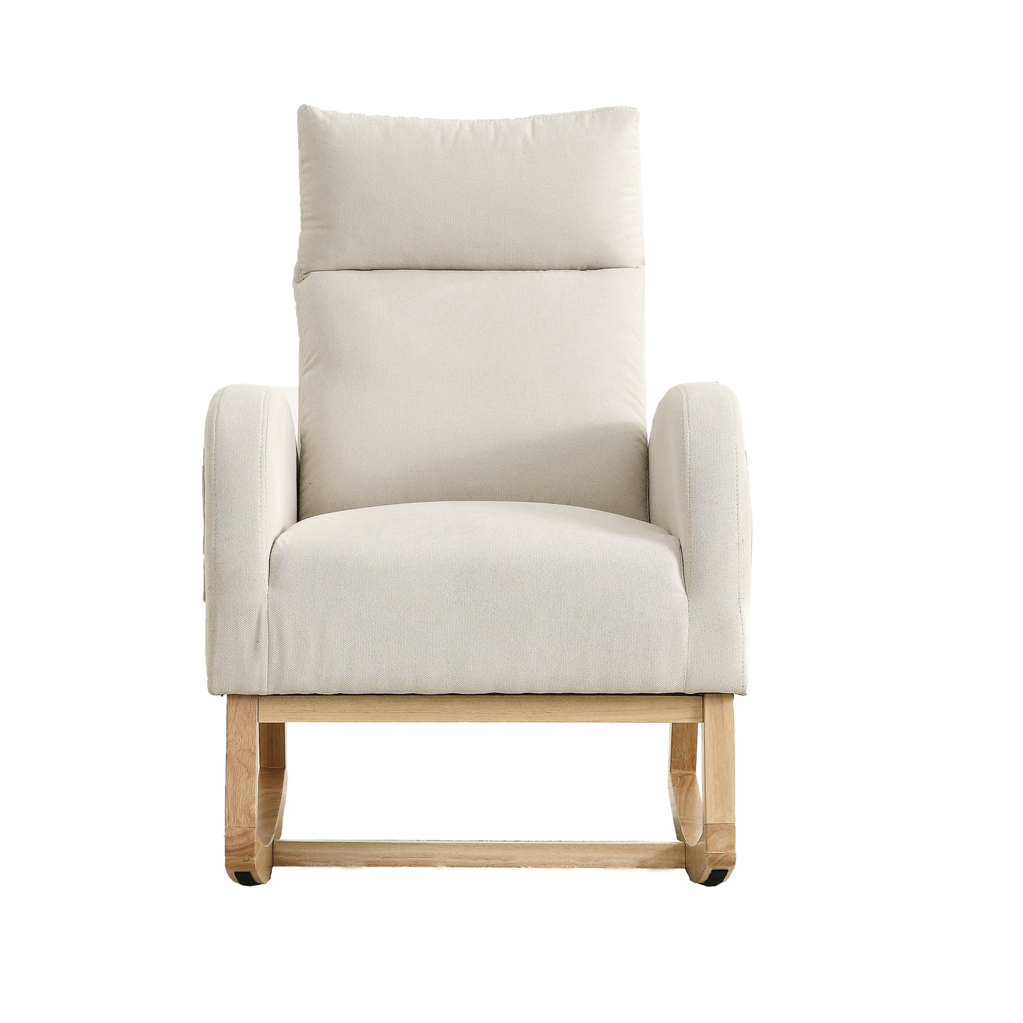 Welike 27.6"W Modern Accent High Backrest Living Room Lounge Arm Rocking Chair, Two Side Pocket