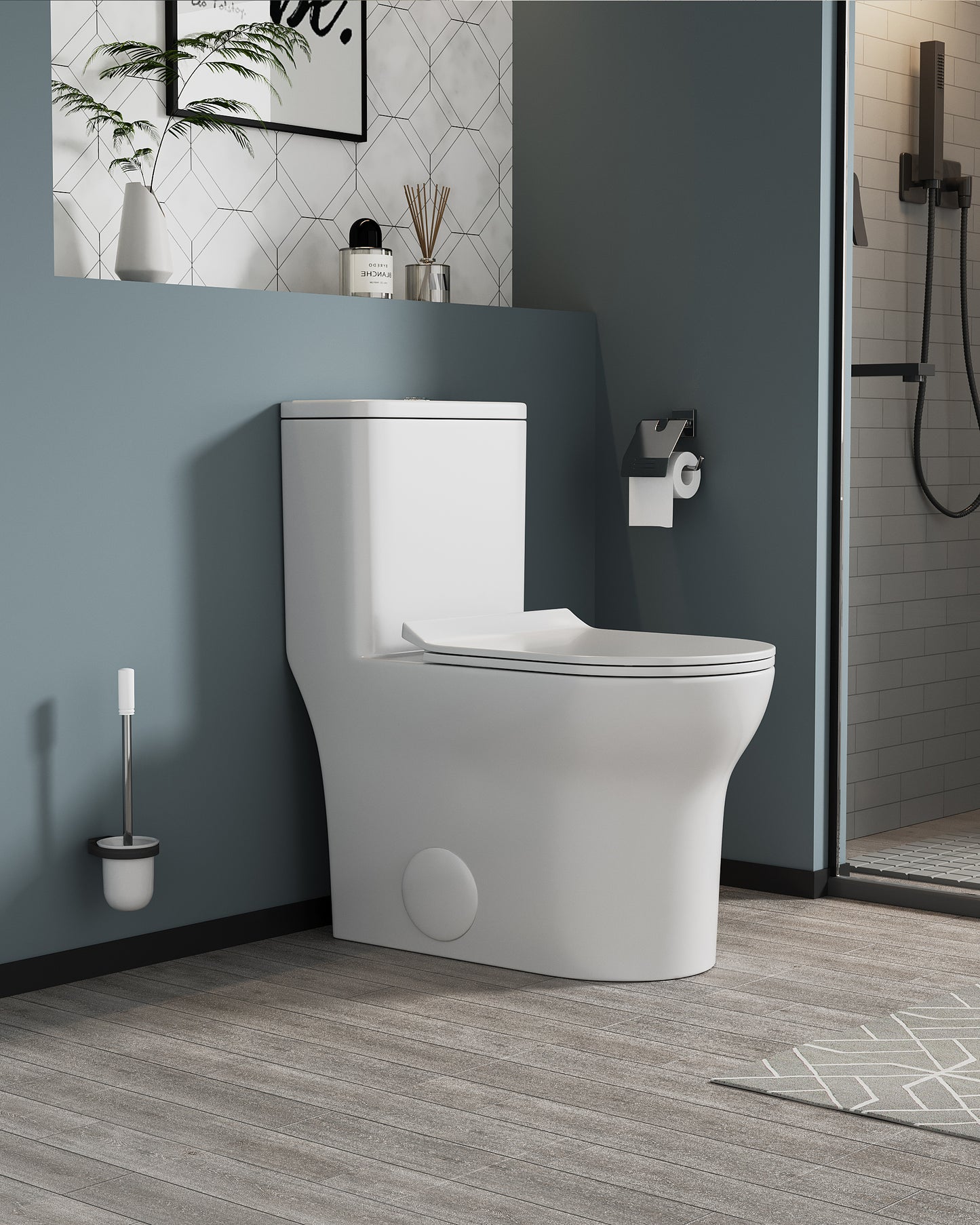 1.1/1.6 GPF Elongated Comfort Height Floor Mounted One-Piece Toilet, CUPC Certified, WaterSense Cetified, Ceramic, White Color, Soft Close Seat