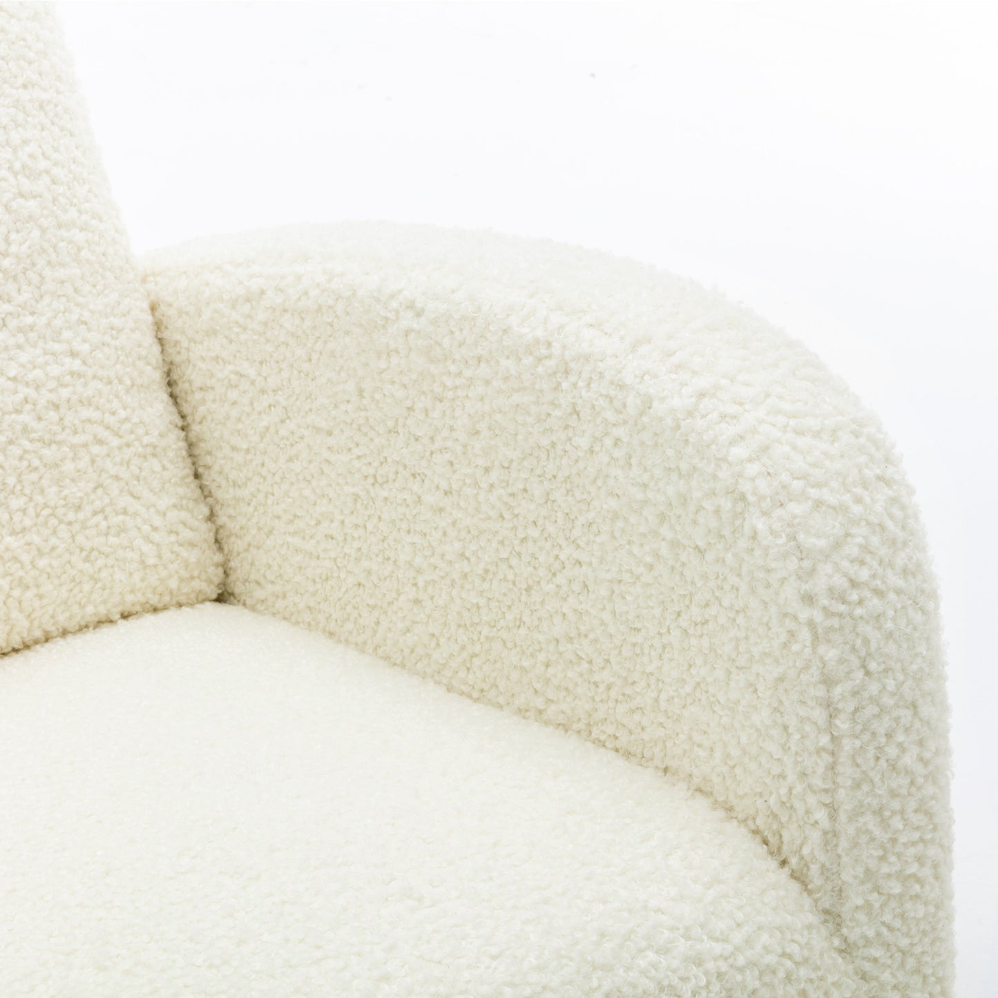 COOLMORE Rocking Chair, Modern Glider Chair, Recliner Armchair with Wood Legs and Side Pocket, Nursery Rocking Accent Chair with High Back for Living Room Bedroom (White Teddy)
