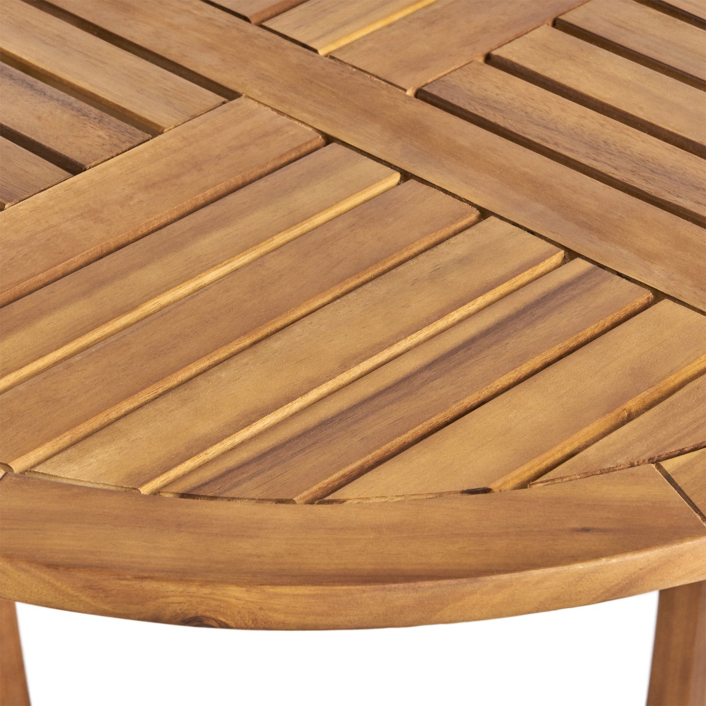 Outdoor Round Acacia Wood Accent Table,27.5" Teak