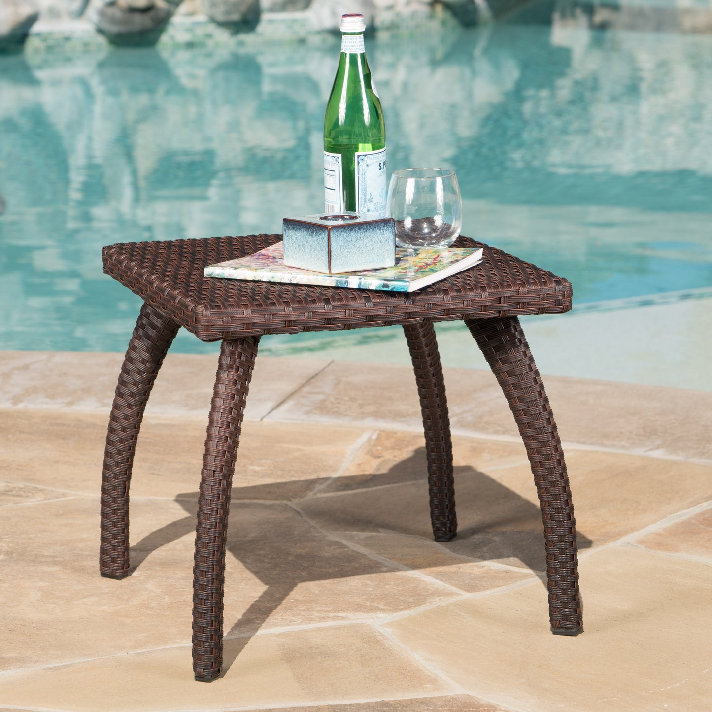 "HONOLULU BROWN SIDE TABLE "