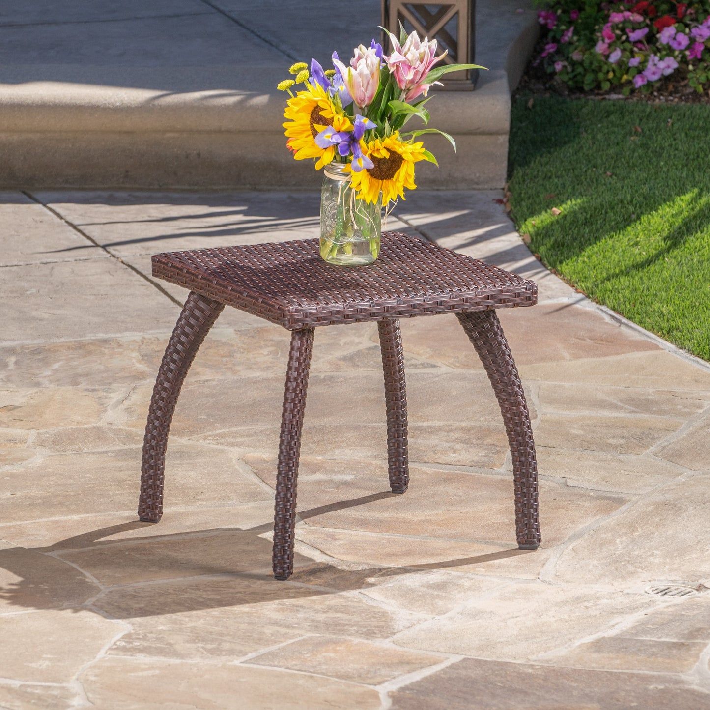 "HONOLULU BROWN SIDE TABLE "