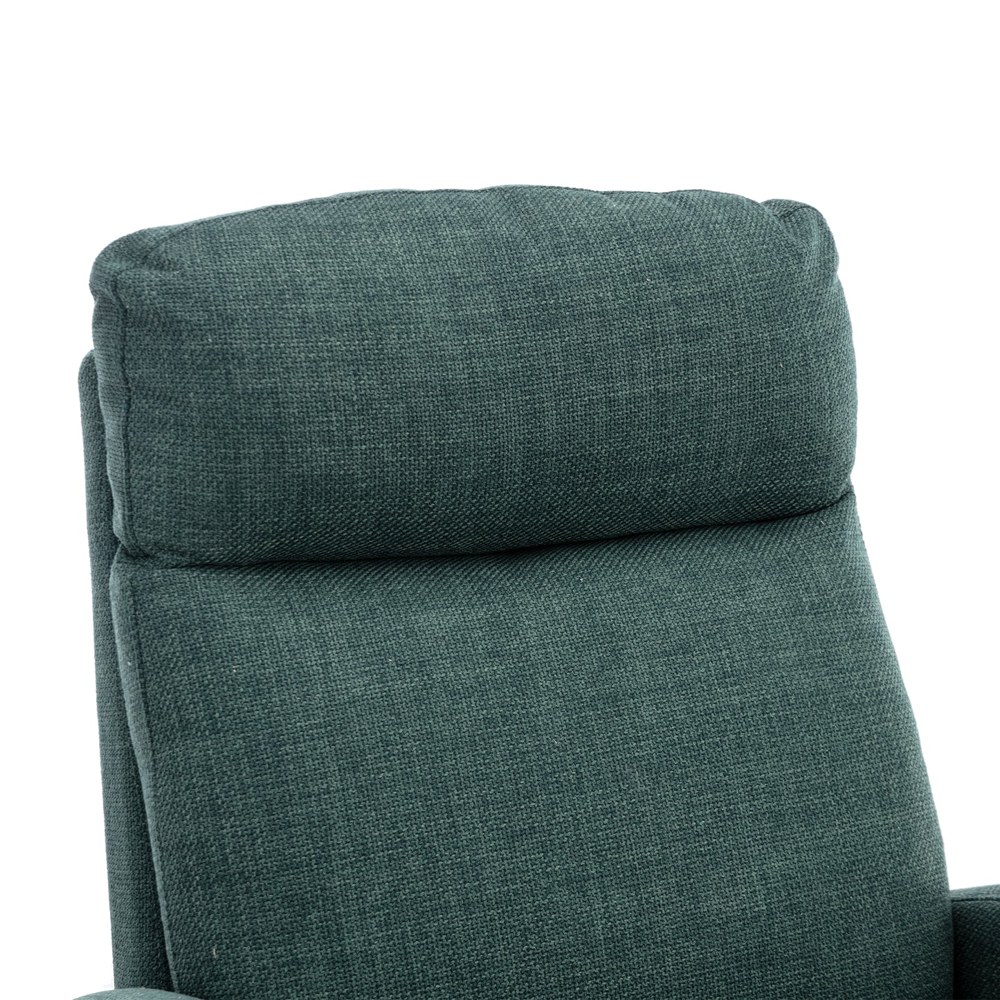 Rocking Chair, Modern Glider Chair, Recliner Armchair with Wood Legs and Side Pocket, Nursery Rocking Accent Chair with High Back for Living Room Bedroom (Emerald linen)