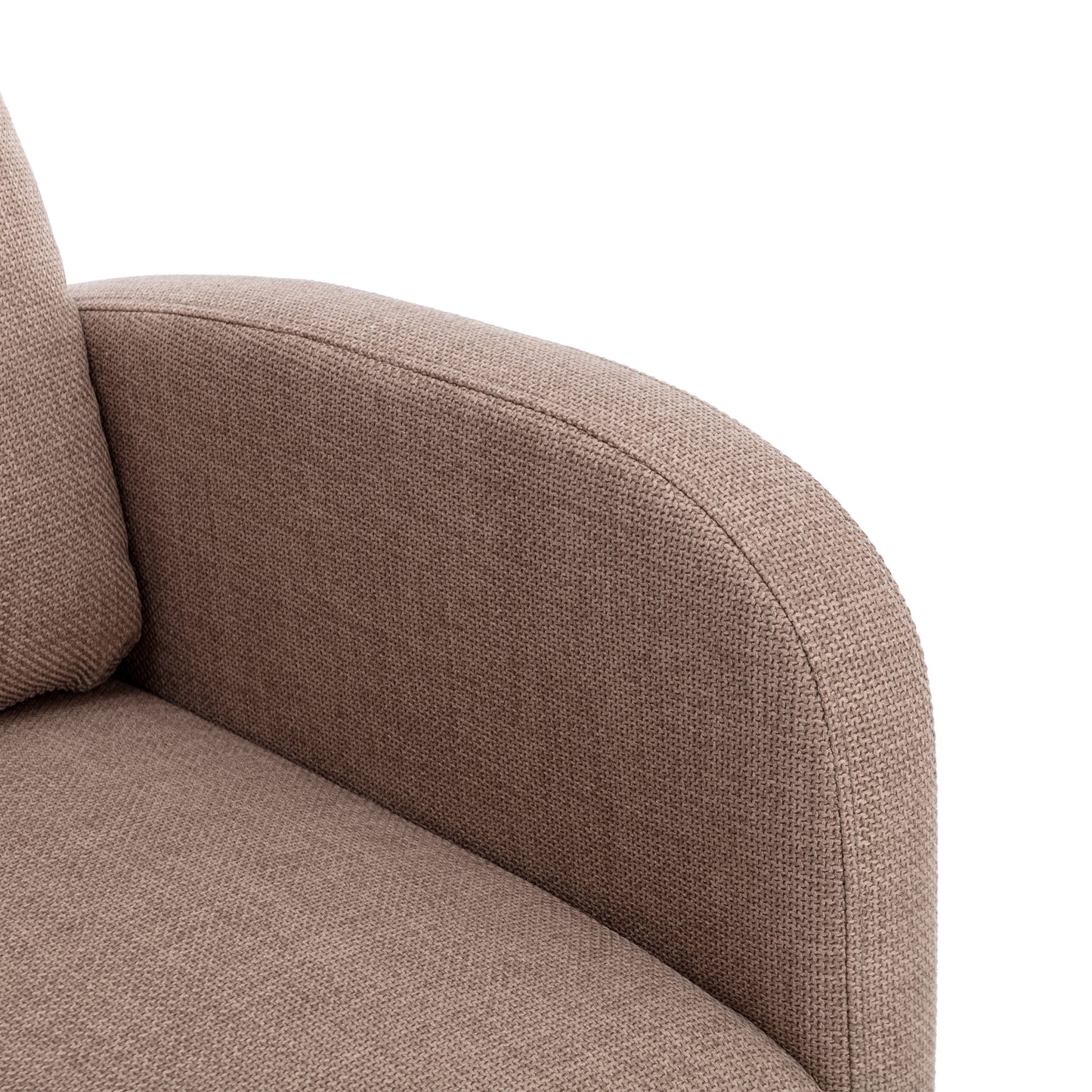 Rocking Chair, Modern Glider Chair, Recliner Armchair with Wood Legs and Side Pocket, Nursery Rocking Accent Chair with High Back for Living Room Bedroom (Camel linen)