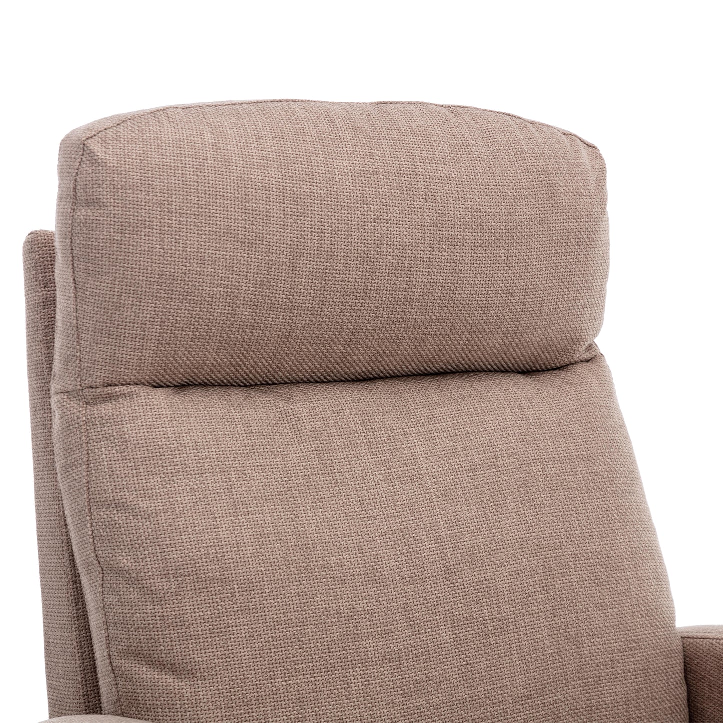 Rocking Chair, Modern Glider Chair, Recliner Armchair with Wood Legs and Side Pocket, Nursery Rocking Accent Chair with High Back for Living Room Bedroom (Camel linen)