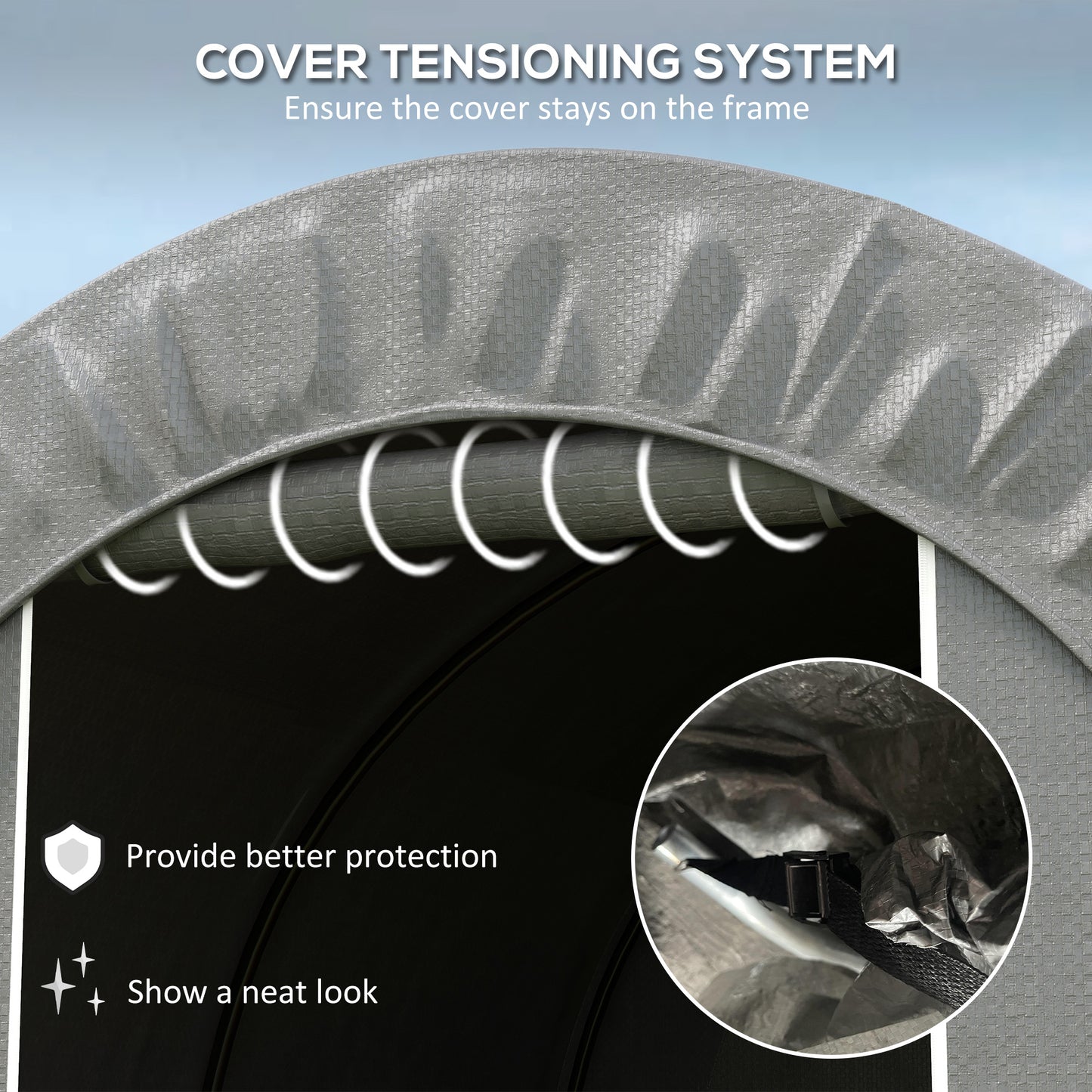 6' x 8' Garden Storage Tent, Heavy Duty Outdoor Shed, Waterproof Portable Shed Storage Shelter with Galvanized Metal Frame for Bike, Motorcycle, Garden Tools, Gray