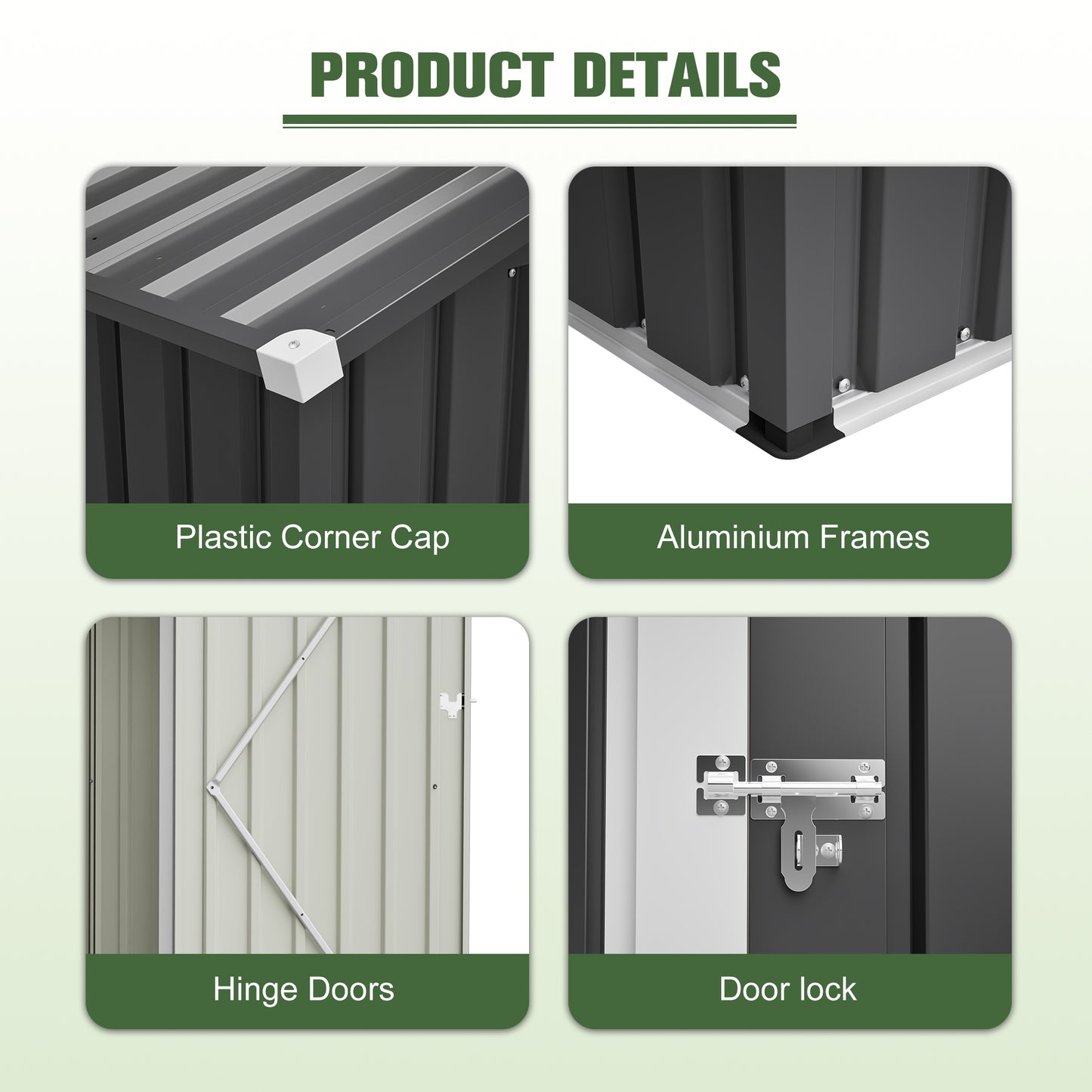 Metal Outdoor Storage Shed 6FT x 4FT, Steel Utility Tool Shed Storage House , Metal Sheds Outdoor Storage for Backyard Garden Patio Lawn (6' x 4'),Gray