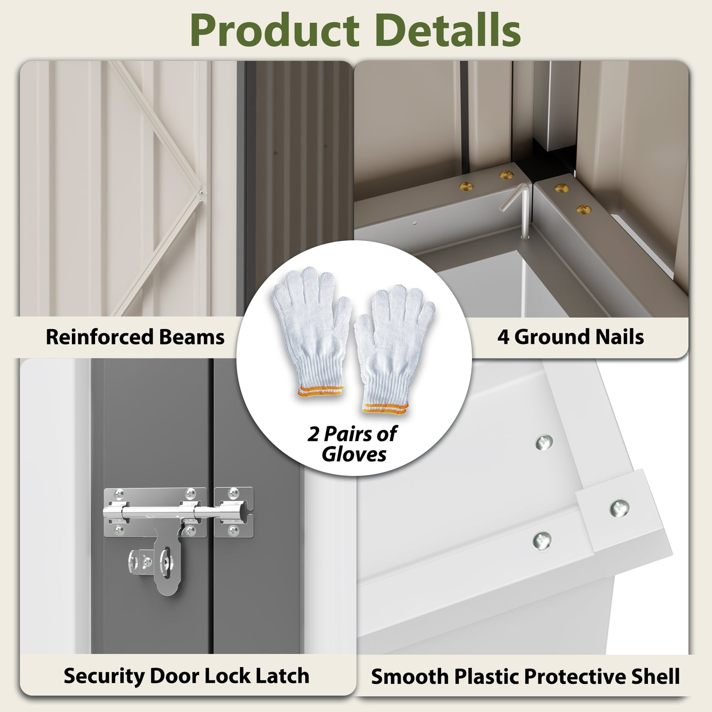 White 4' x 7' Lean-To Storage Shed, Heavy-Duty Metal Outdoor Garden & Bike Shed with Lockable Door, Easy Assembly Backyard Storage Solution