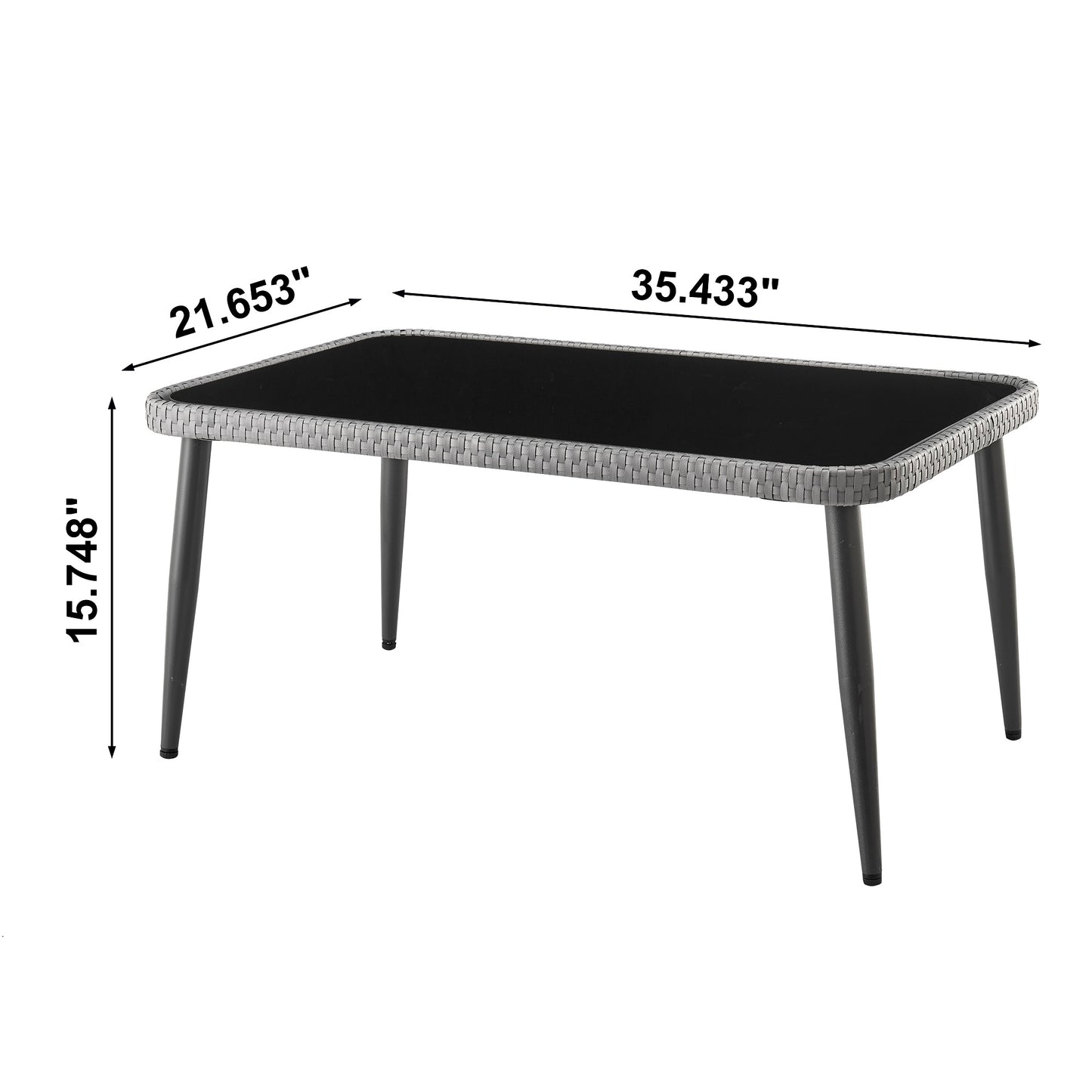 4-Piece Conversation Set in Gray and Cream