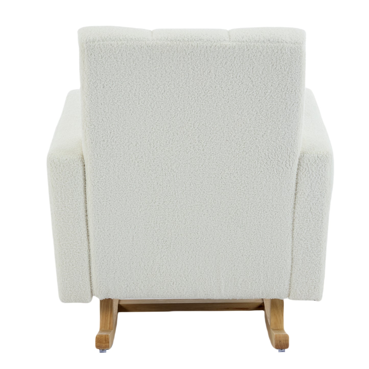 Accent Rocking Chair with Pillow, Ultimate Comfort for Your Home, Teddy Velvet, Cream White