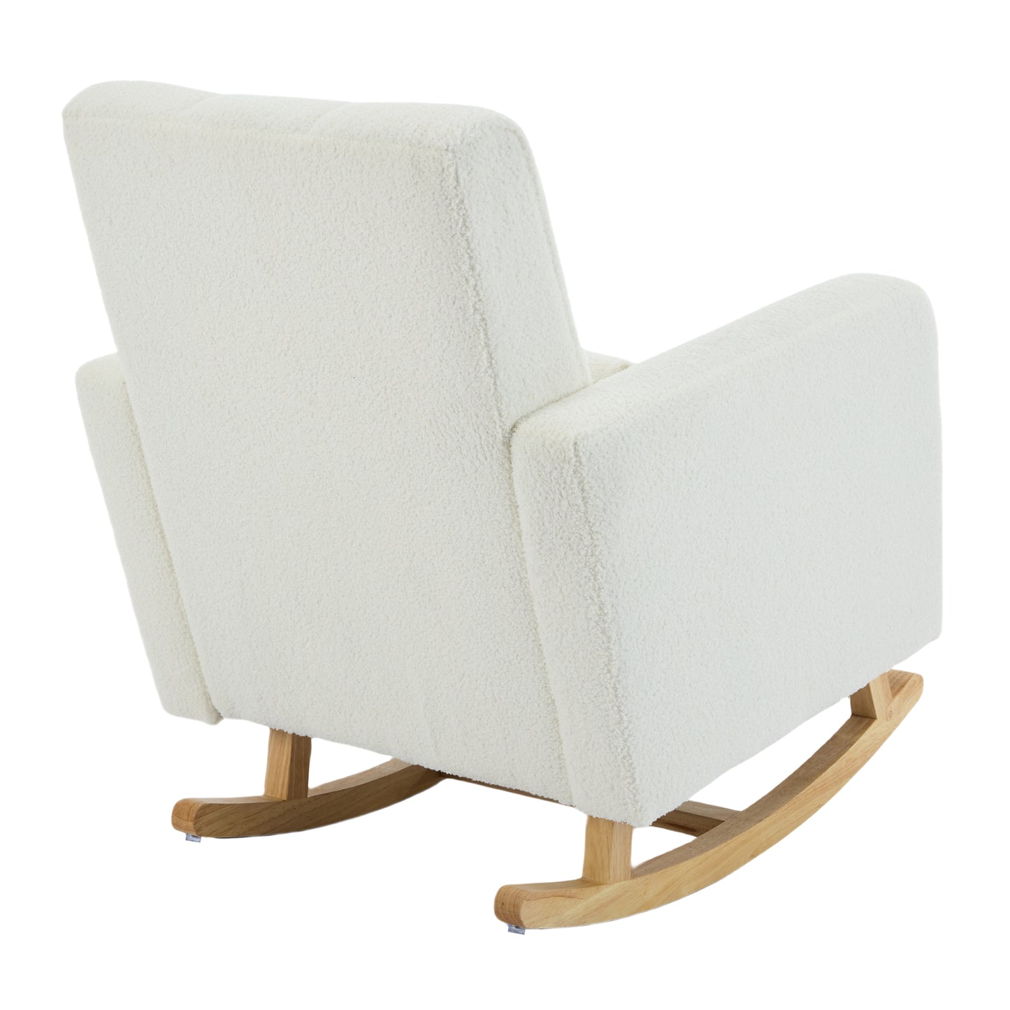 Accent Rocking Chair with Pillow, Ultimate Comfort for Your Home, Teddy Velvet, Cream White