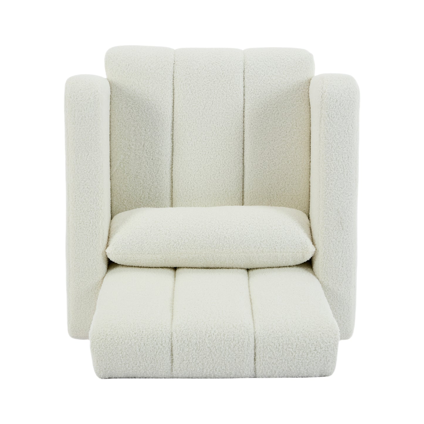 Accent Rocking Chair with Pillow, Ultimate Comfort for Your Home, Teddy Velvet, Cream White