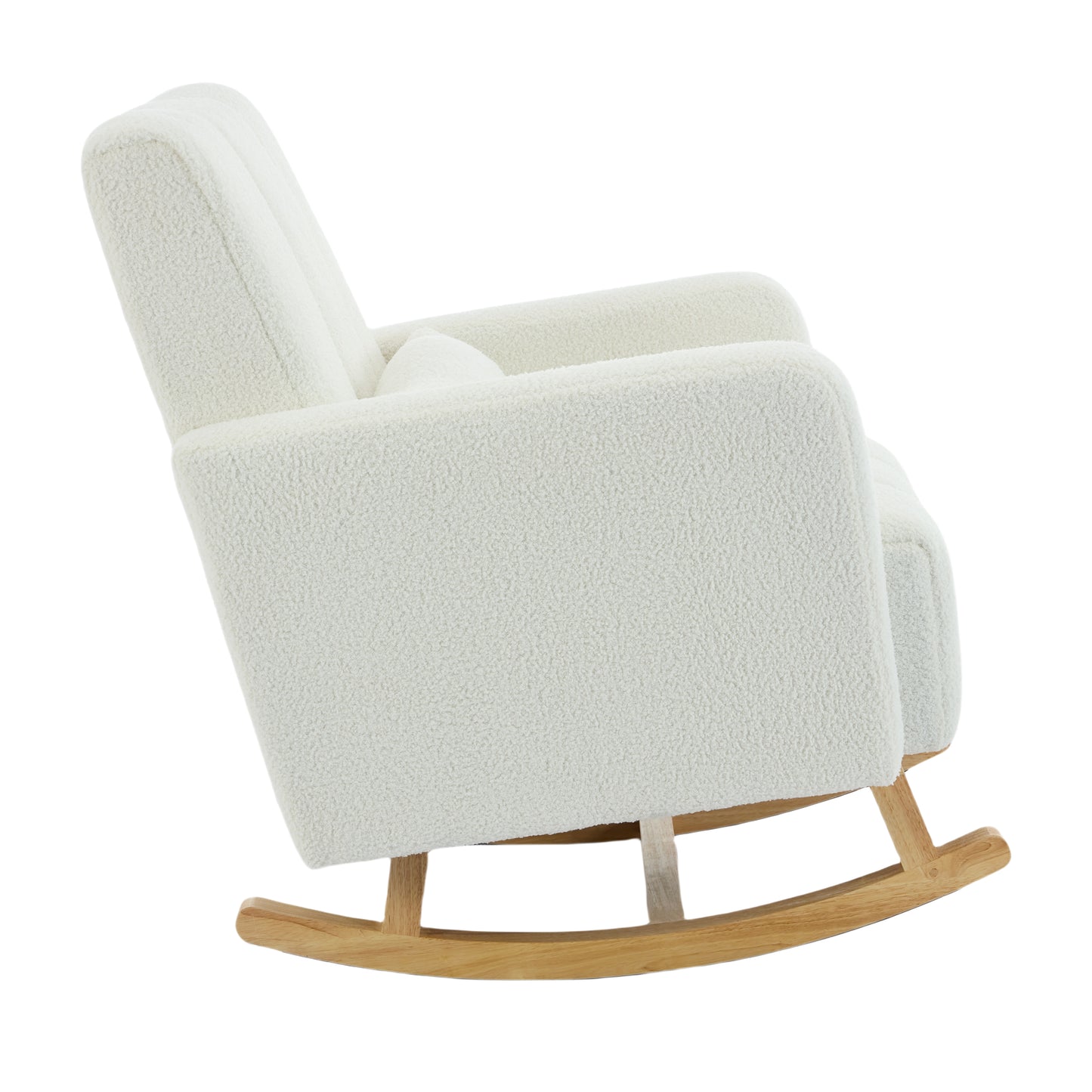 Accent Rocking Chair with Pillow, Ultimate Comfort for Your Home, Teddy Velvet, Cream White
