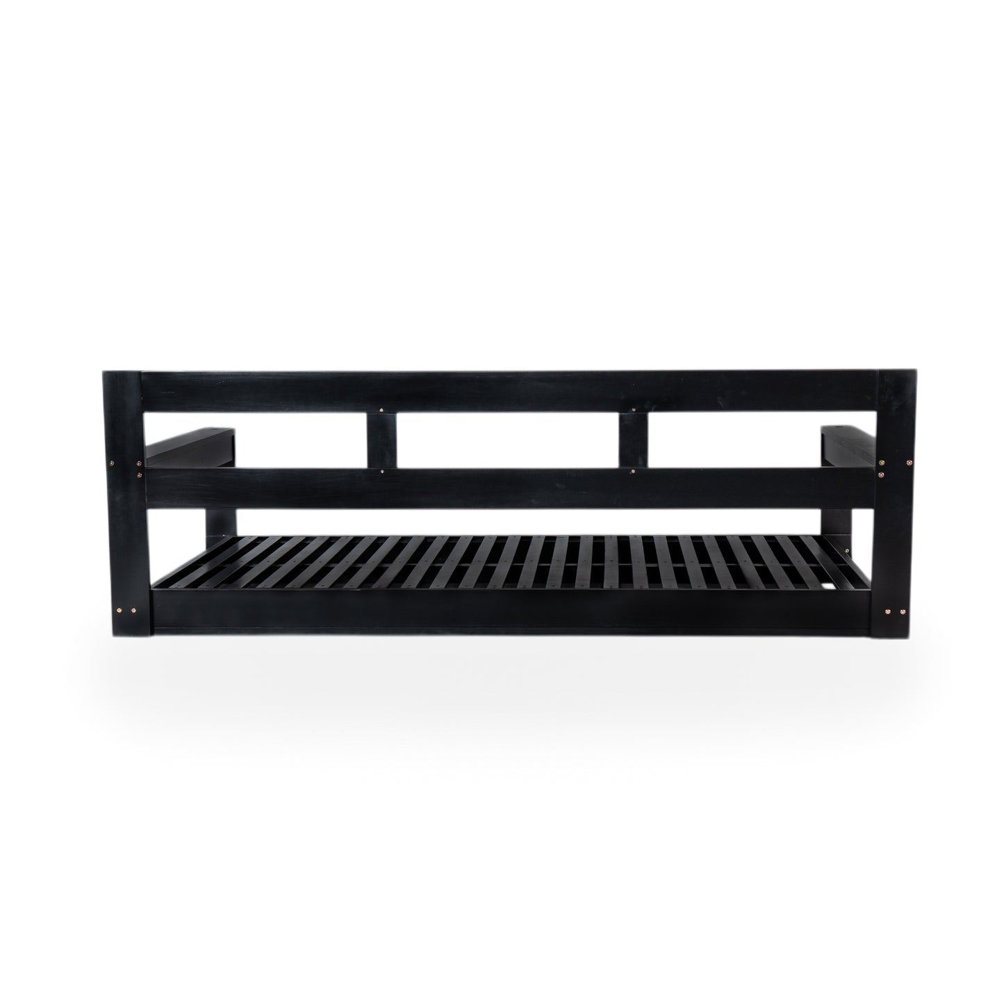 TOPMAX Patio Wooden Twin Size Porch Swing Daybed Frame, Garden Swing Bench Chair with 4 Hanging Ropes for Backyard,Outdoor,Black