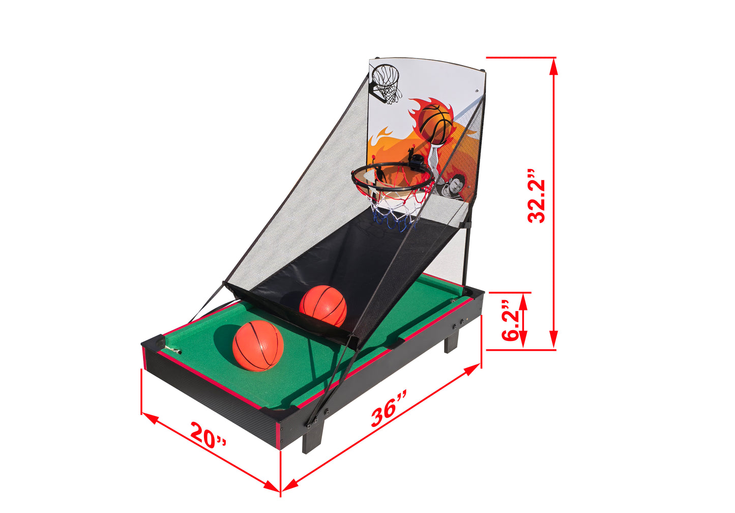 Multi Game Table 36", 2 in 1 Combo Game Table Basketball, Billiards.Parent-child games, for Indoor Outdoor, Game Room, Friends,Family, Kids and Adults.