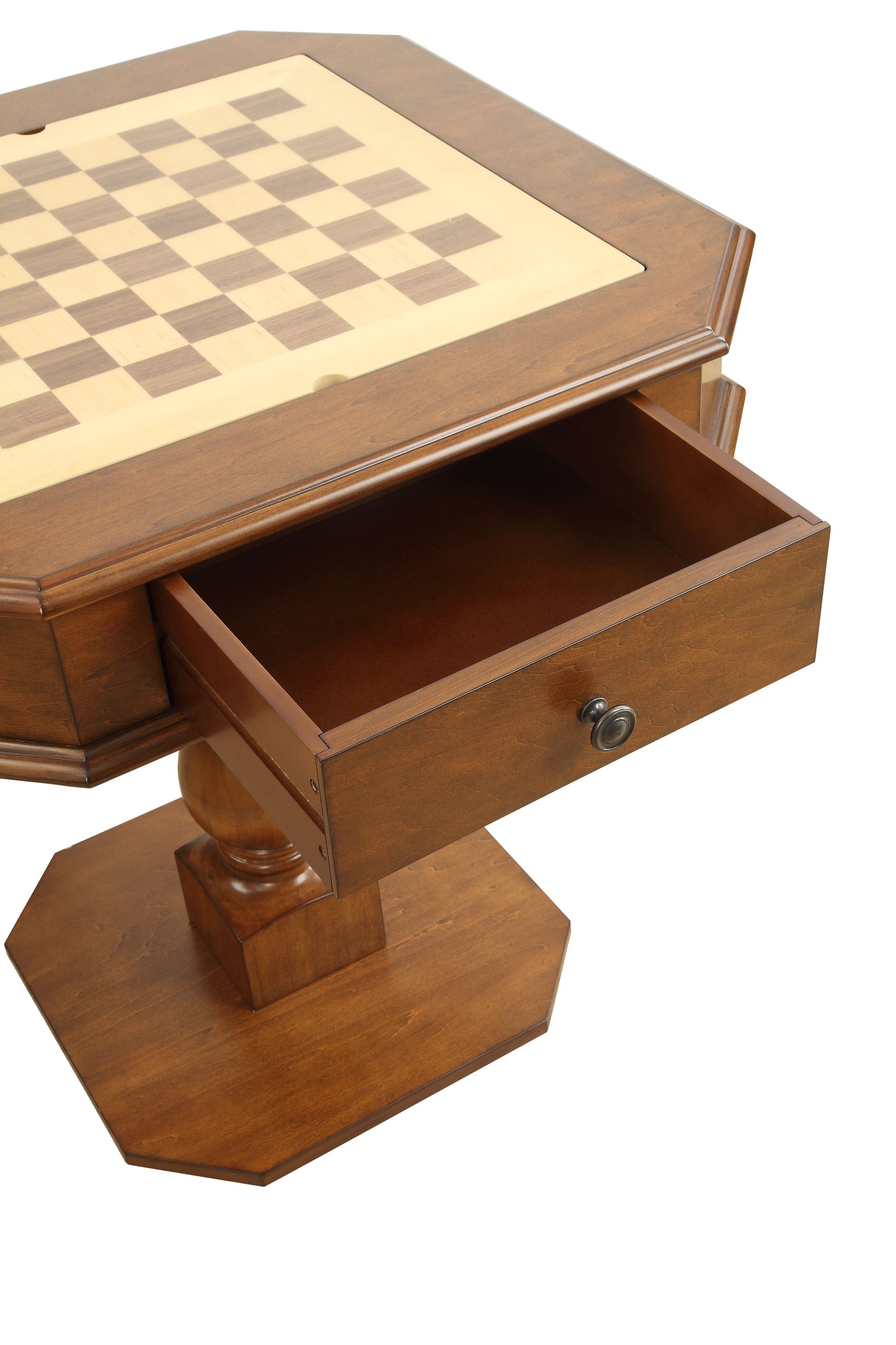Bishop Cherry Finish Reversible Chess Checker Game Table w/Game Tray (Chess Fingures Not Included)