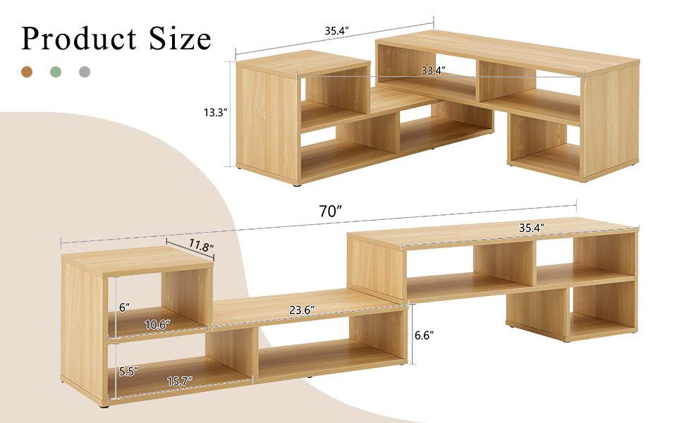 2 Pieces Cube TV Stand,Free Combination Gaming Entertainment Center Media Stand,Open Storage Bookcase Shelf for Living Room,2 Shelf Bookcase L-Shaped TV Console Stand,with Dimensions of 47.2*12*13.4.