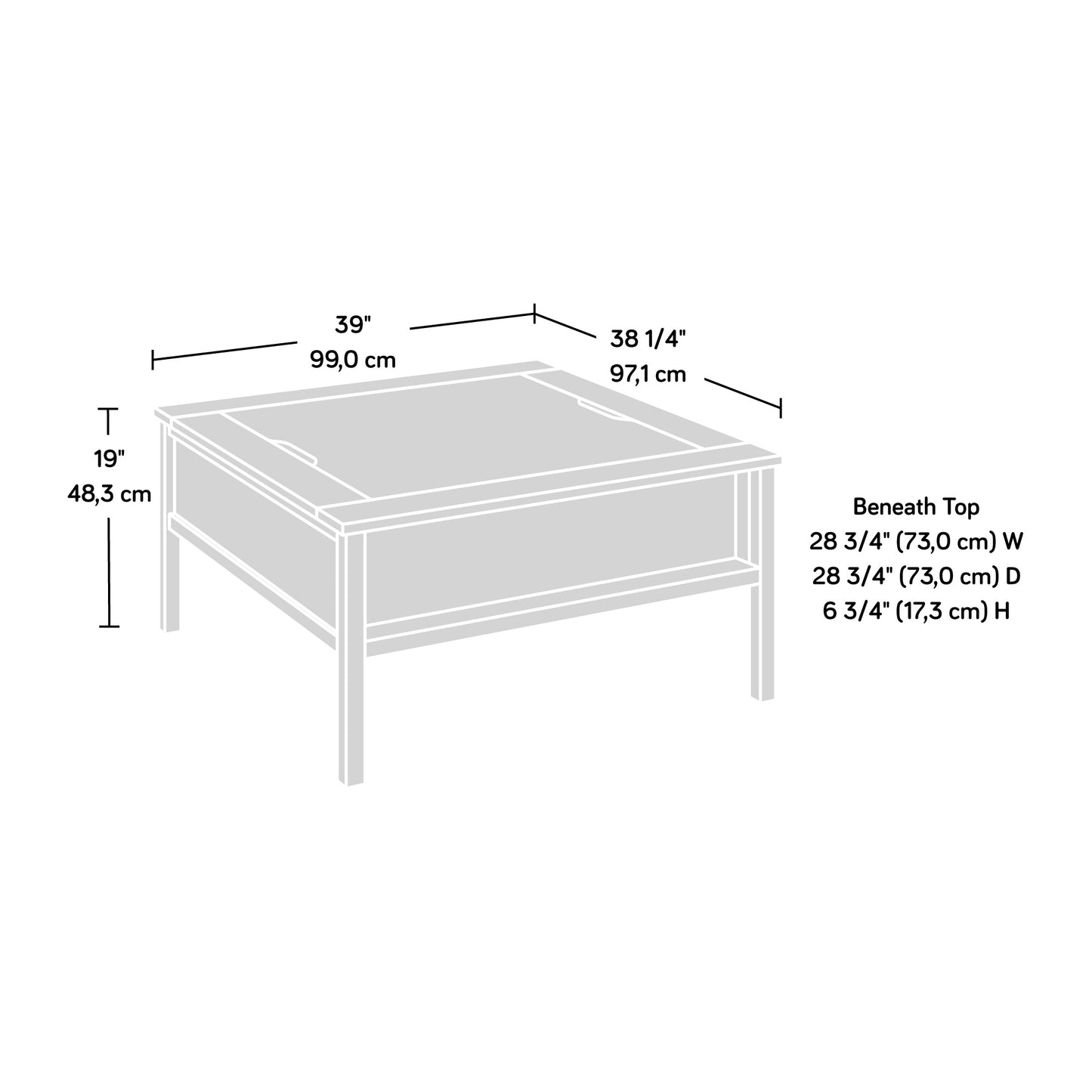 Gaming/Coffee Table, White finish