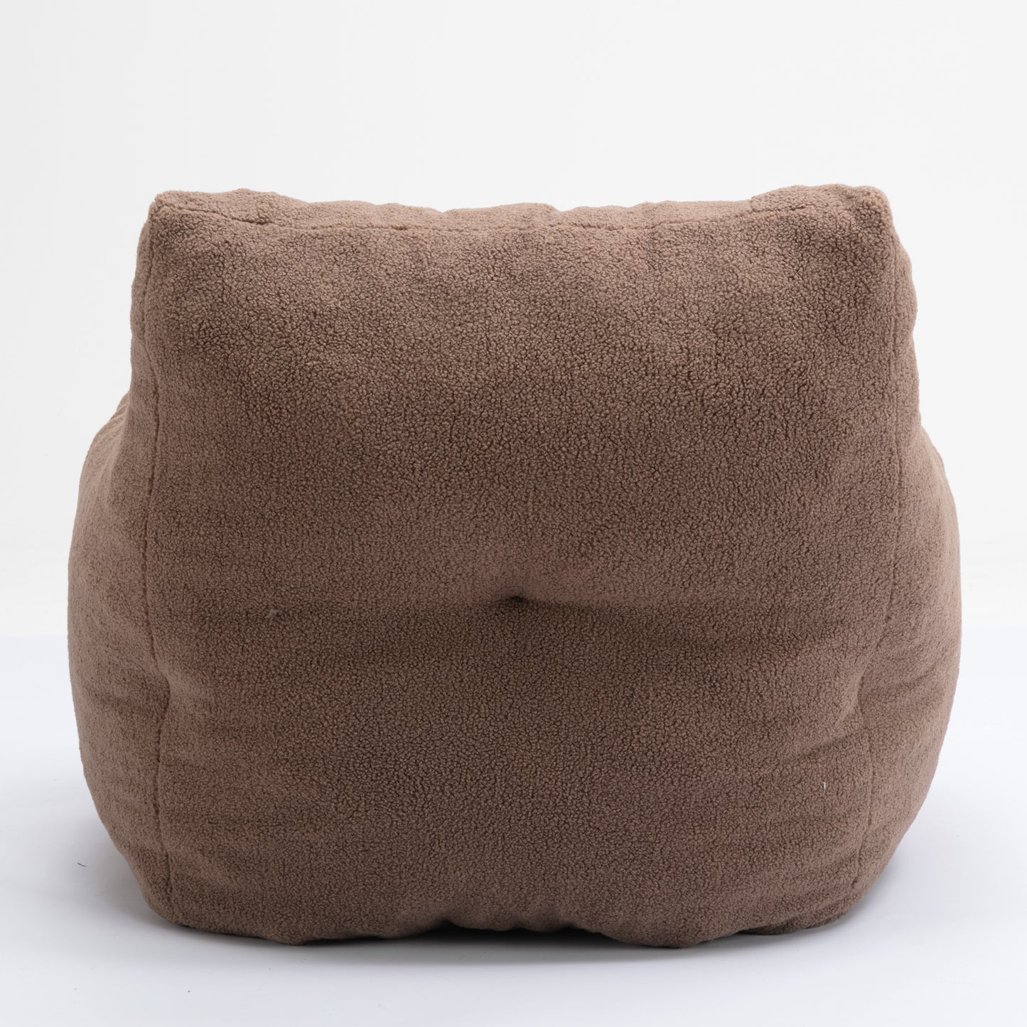 010-Soft Teddy Fabric Tufted Foam Bean Bag Chair With Teddy Fabric Coffee
