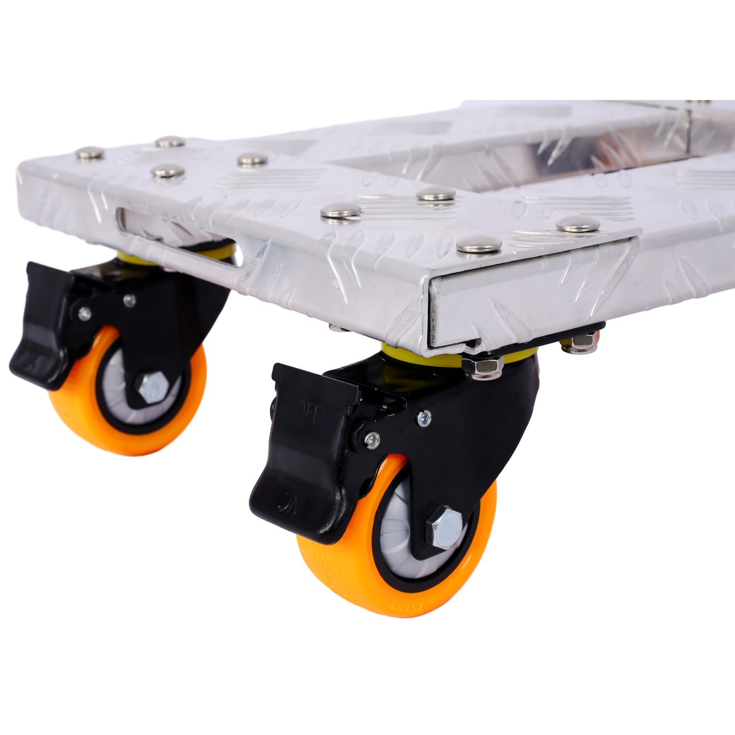 Movers Dolly Heavy Duty Furniture Dolly Trolley Cart 18''x12'' Aluminum Frame with 3'' TPU Professional Casters with Brake Option 2pcs set