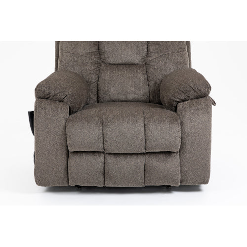 Old age electric lift chair, flat high density foam electric sofa, with heating and massage functions, can tilt to 180 degrees, 2 pocket cup holders, 2 remote controls, dual OKIN motors