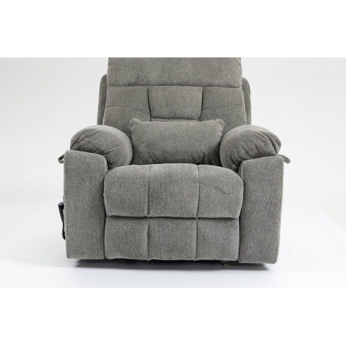 Old age electric lift chair, flat high density foam electric sofa, with heating and massage functions, can tilt to 180 degrees, 2 pocket cup holders, 2 remote controls, dual OKIN motors