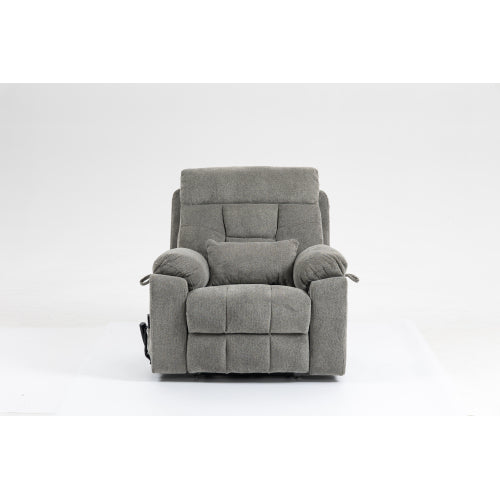 Old age electric lift chair, flat high density foam electric sofa, with heating and massage functions, can tilt to 180 degrees, 2 pocket cup holders, 2 remote controls, dual OKIN motors