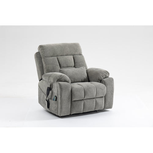Old age electric lift chair, flat high density foam electric sofa, with heating and massage functions, can tilt to 180 degrees, 2 pocket cup holders, 2 remote controls, dual OKIN motors