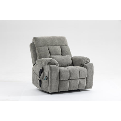Old age electric lift chair, flat high density foam electric sofa, with heating and massage functions, can tilt to 180 degrees, 2 pocket cup holders, 2 remote controls, dual OKIN motors