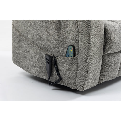 Old age electric lift chair, flat high density foam electric sofa, with heating and massage functions, can tilt to 180 degrees, 2 pocket cup holders, 2 remote controls, dual OKIN motors