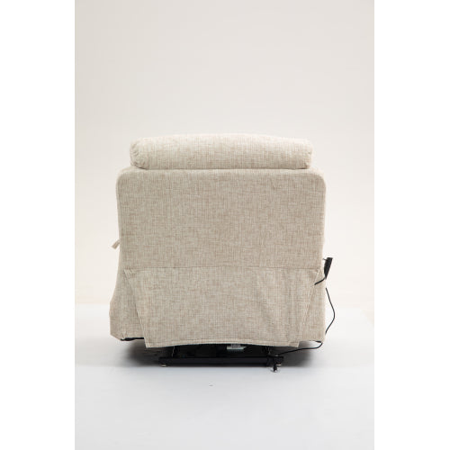 Old age electric lift chair, flat high density foam electric sofa, with heating and massage functions, can tilt to 180 degrees, 2 pocket cup holders, 2 remote controls, dual OKIN motors