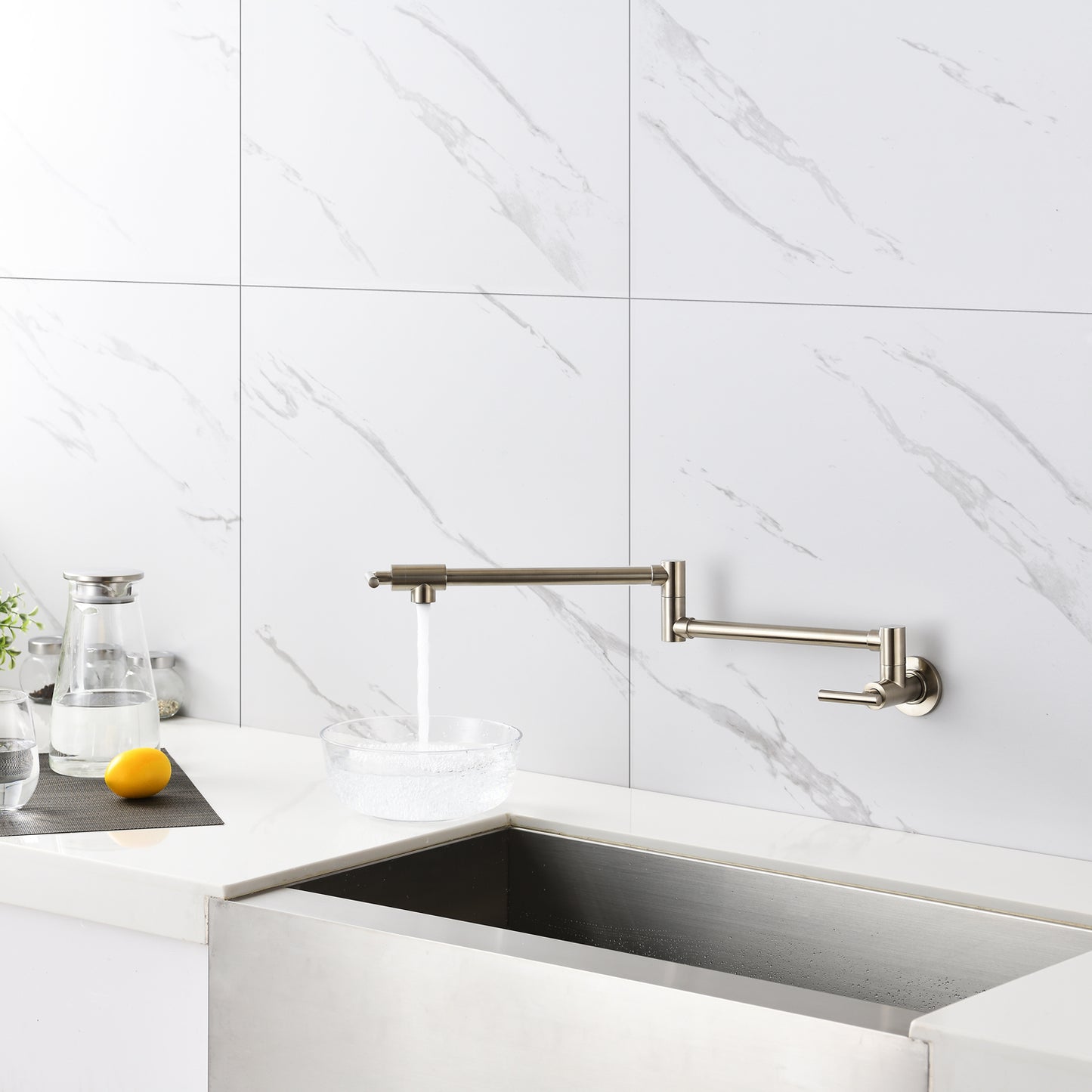 Wall Mount Folding Kitchen Pot Filler Faucet
