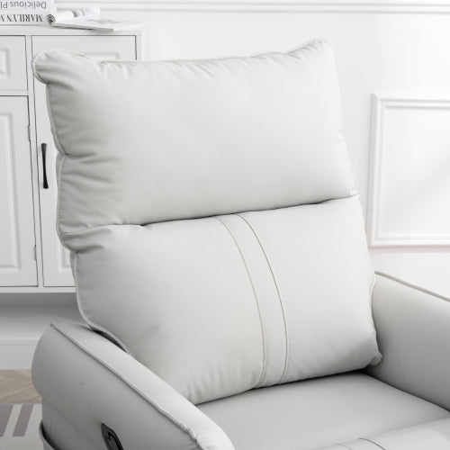 Rocking Recliner Chair,360 ° Swivel Nursery Rocking Chair,Glider Chair,Modern Small Rocking Swivel Recliner Chair for Bedroom,Living Room Chair Home Theater Seat,Side Pocket(Light Gray+360°Swivel)