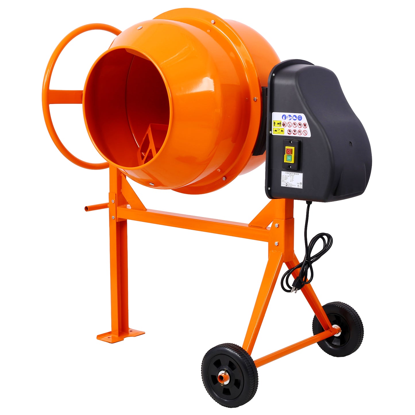 Cement Mixer,5 Cu. Ft Electric Concrete Mixer Machine, 650W AC Motor Portable Power Cement Mixers for Mortar, Stucco and Fodder