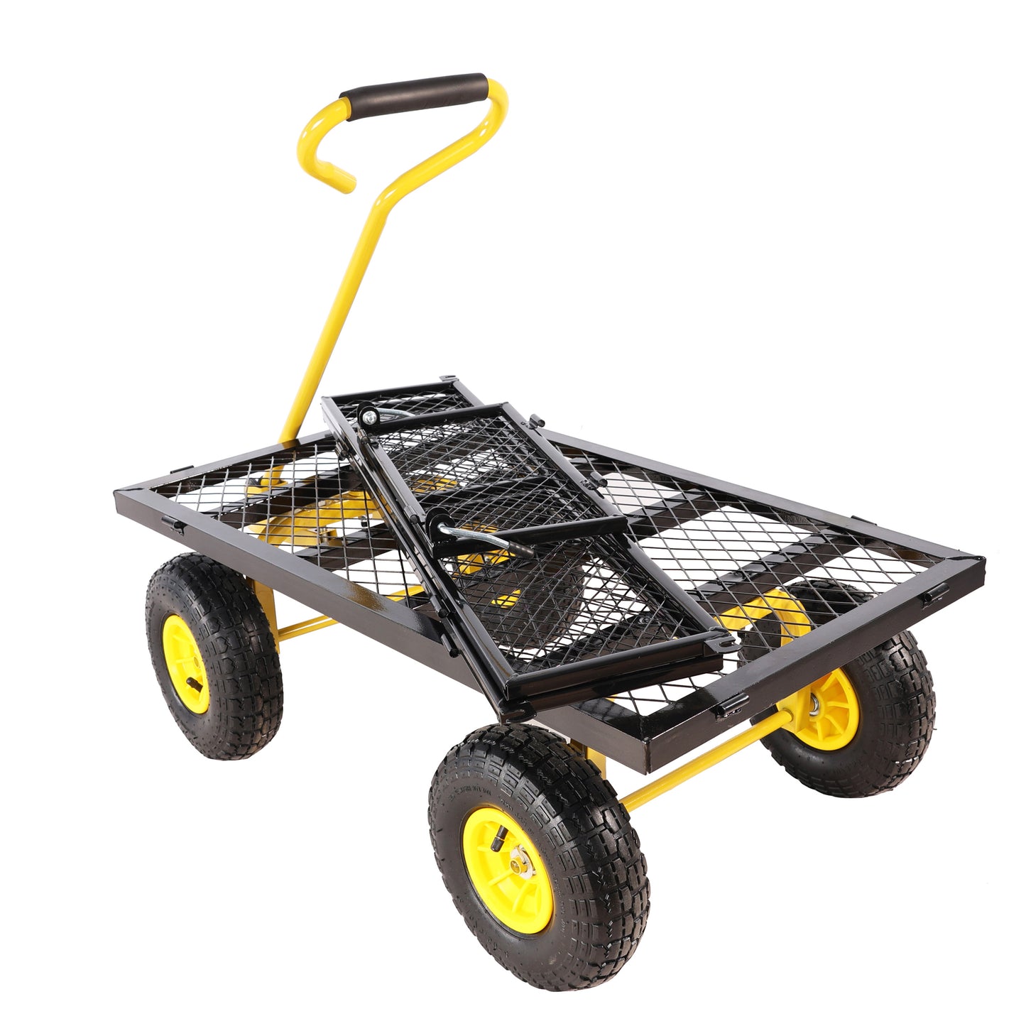Wagon Cart Garden cart trucks make it easier to transport firewood Yellow+Black