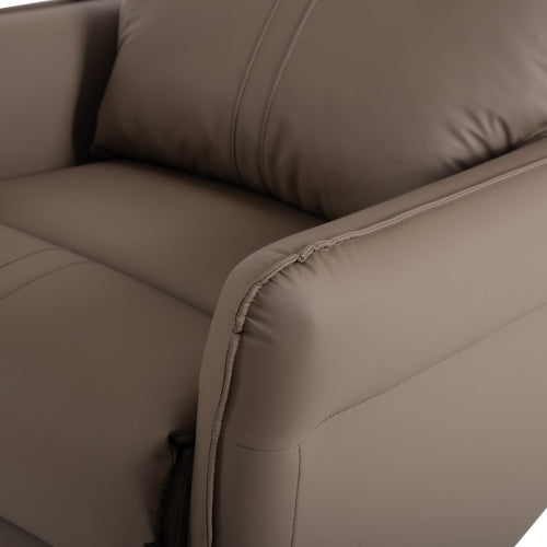 270° Power Swivel Rocker Recliner Chair, Electric Glider Reclining Sofa with USB Ports, PU Faux Leather Power Swivel Glider, Rocking Chair,Nursery Recliners for Living Room Bedroom(Brown+270° Swivel)