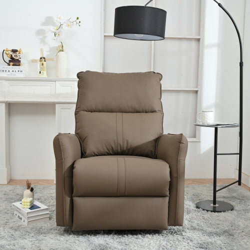 270° Power Swivel Rocker Recliner Chair, Electric Glider Reclining Sofa with USB Ports, PU Faux Leather Power Swivel Glider, Rocking Chair,Nursery Recliners for Living Room Bedroom(Brown+270° Swivel)